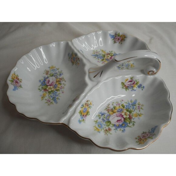 3 section Rose Floral Antique Reflections Godinger - Picture 1 of 5